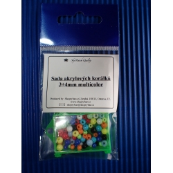 Sada akrylových korálků 3+4mm